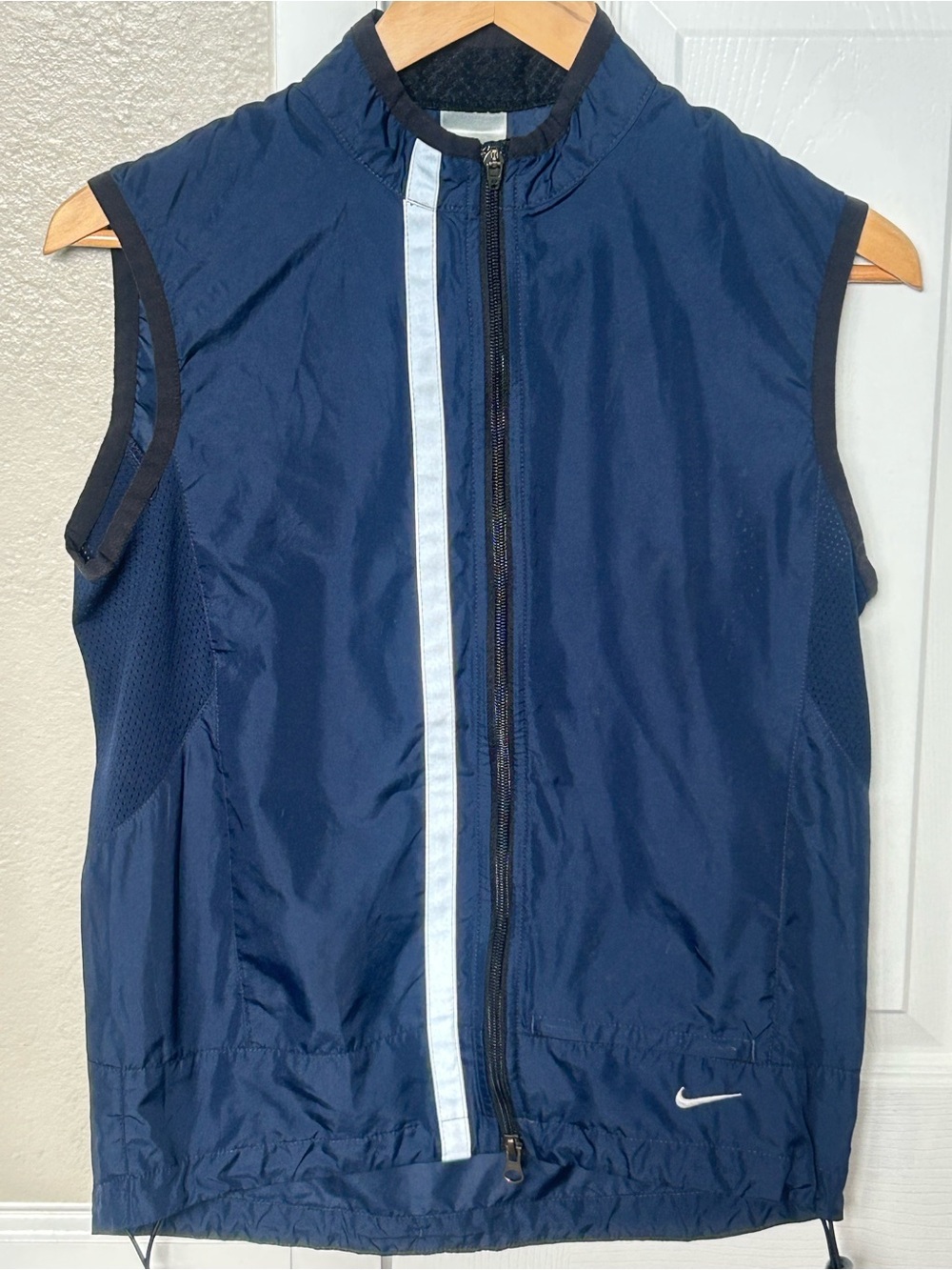 Nike Vintage Navy Zip Vest S | Y2K 90s Windbreaker Sleeveless Jacket Swoosh